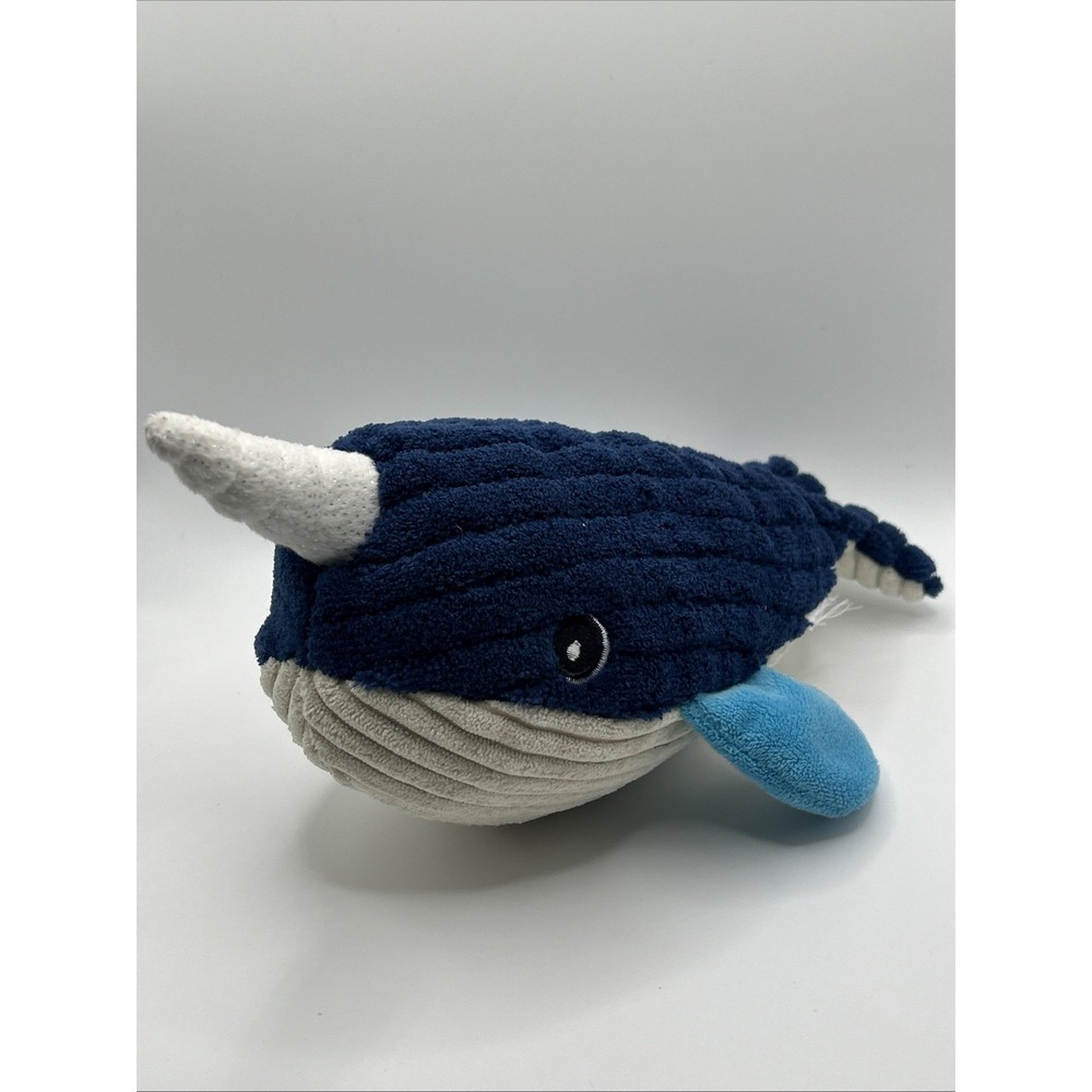 Animal Adventure plush blue white Narwhal small 10" soft baby toy